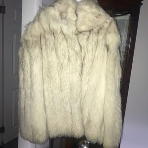 Silver fox fur coat
